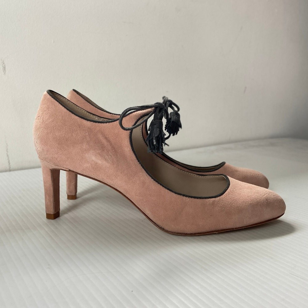 Boden Lilli Mid Heel Blush Pink Suede Tassel Mary Jane Pumps Womens EU 40 US 9